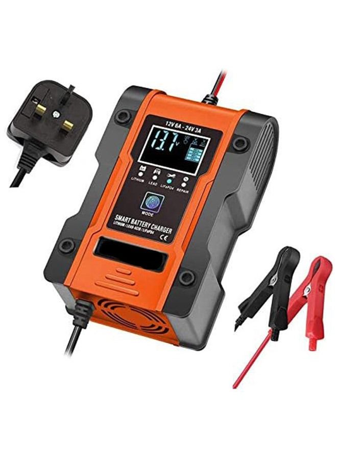 Arabest Car Battery Charger 12V 24V Charging, Intelligent Automatic Battery Charger/Maintainer with Pulse Repair Function for Lithium/Lead-Acid/LiFePO4 Batteries  - Image 1
