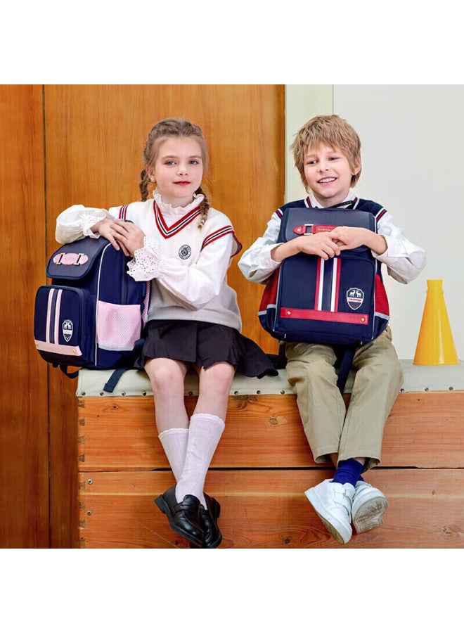 Ninth Castle The Ninth Castle Schoolbag For Primary School Girls, Spine-protecting Children's Backpack For Grades 1-3 British Style Boys' Lightweight Double Shoulder Bag - Image 4