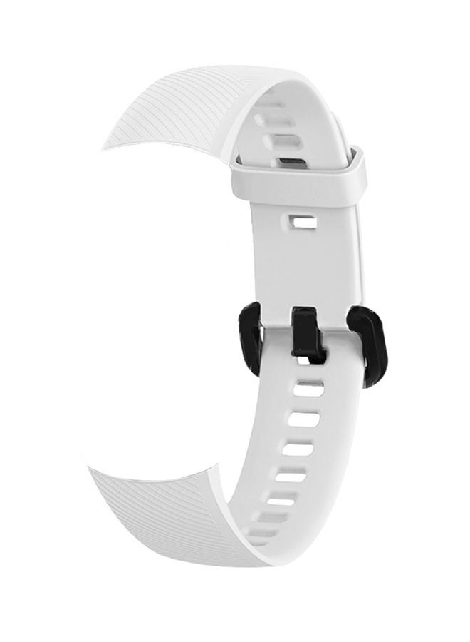 NIBEMINENT Silica Gel Replacement Smartwatch Band For Honor 5 White  - Image 1