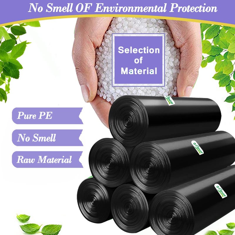 HOMMALY 3 Gallon 120pcs Small black Trash Bags(Fit 3-3.2 Gal) Plastic Strong black Garbage Bags,Bathroom Trash Can Bin Liners,Waste Basket Liner,Fit 10-13 Liter, 2.6 Gallon,3 Gallon,3.2Gallon (3-Black120) - Image 4