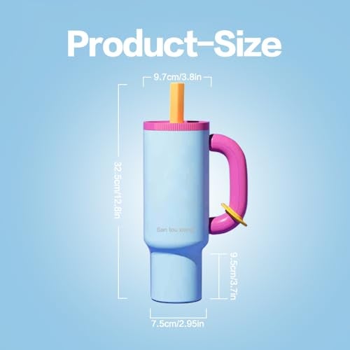 SANTOUXIANG 40oz Insulated Tumbler with Straw - 24hr Ice Cold, 12hr Hot, Leakproof Stainless Steel Travel Mug for Gym, Office, Car, Sweatproof, Gift-Ready insulated water bottle drinkware - Image 2