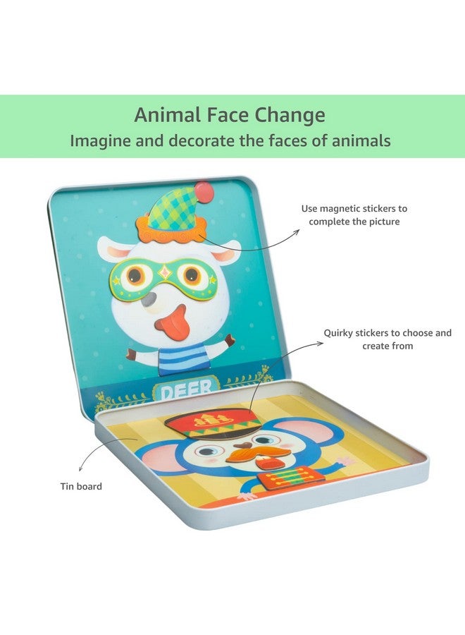 Cubelelo Animal Face Magnetic Sticker Puzzle | Fun 3D Attractive Colorful Stickers | Makeover & Dress Animals Creatively Promotes Imagination Creativity In Children Kids Boys Girls - Image 3