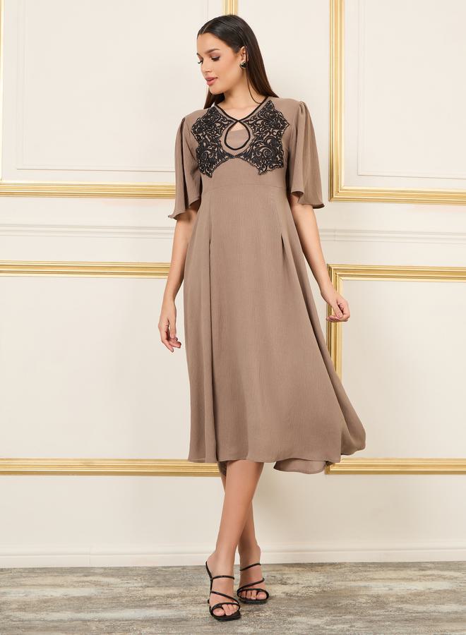 Styli Lace Detail Midi Dress  - Image 1