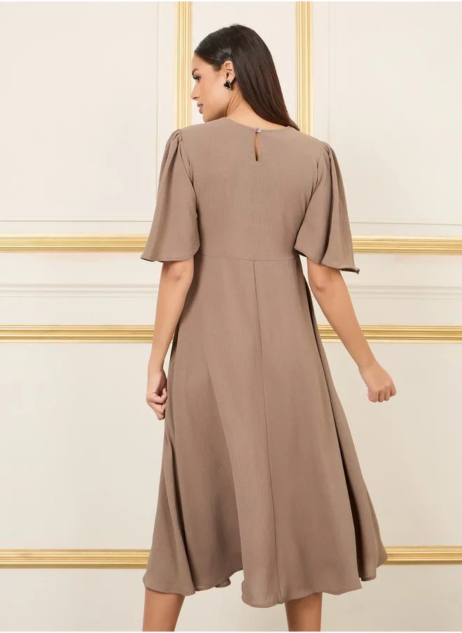 Styli Lace Detail Midi Dress