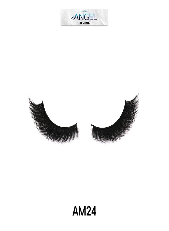 Laflare 3D MINK ANGEL Eyelashes, Soft, Feather-Light, Double-Layer, Voluminous, Glamorous, Fluffy, Striking Look, Reusable Premium Quality False Mink Lashes (AM24) - Image 3