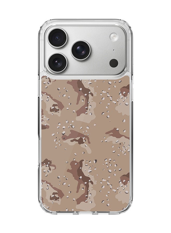 Stylizedd Classic Clear MagSafe Case for iPhone 17 Pro , Hybrid Soft Case Flexible Edges Anti Drop TPU PC Gel Thin Transparent Cover [ Designed for iPhone 17 Pro ] - Desert Storm Camo Full Print