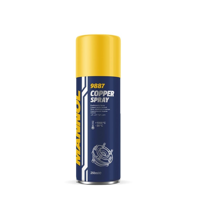 MANNOL 9887 Copper Spray - High Temperature Anti-Seize Lubricant, 250ml - Image 1