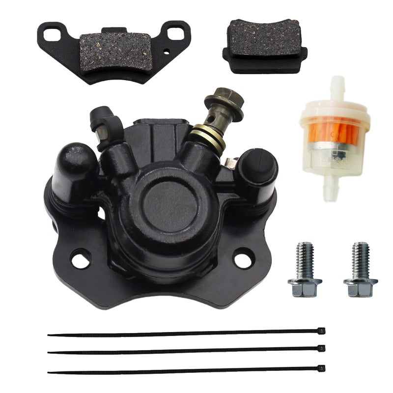 Chinese ATV Rear Brake Caliper for Coolster Taotao Kazuma Roketa Sunl Baja Kinroad 50cc 70cc 90cc 110cc 125cc 150cc 200cc Four Wheeler Trailmaster XRX 150 250 GT Tomberlin Crossfire, Black