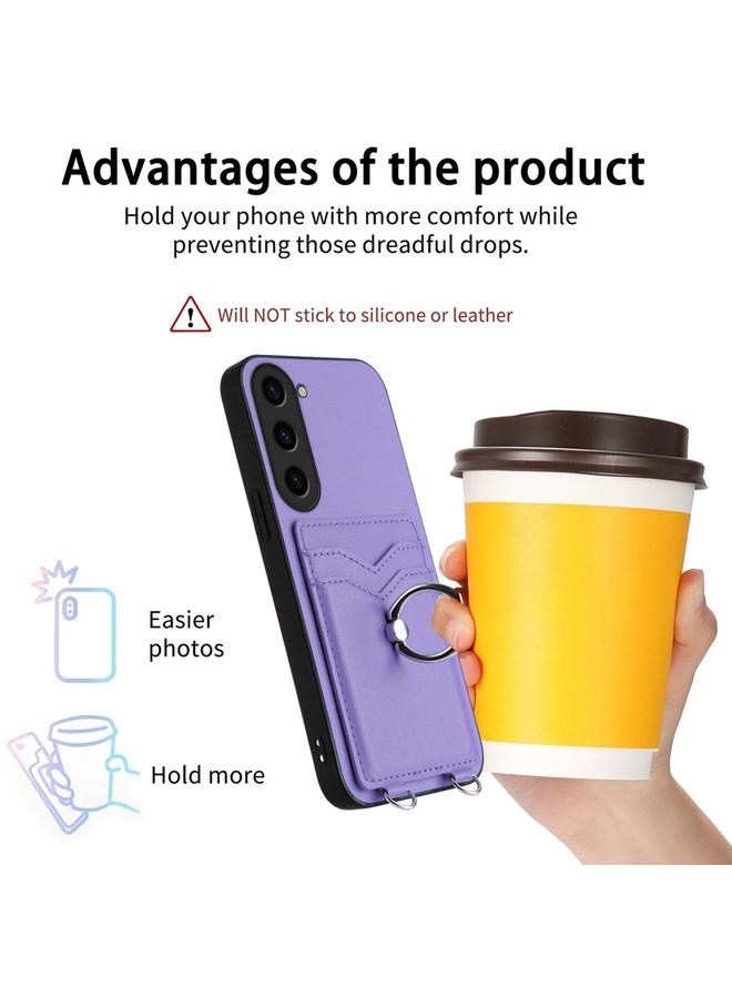 اس-توب جراب لهاتف Samsung Galaxy S23 5G R20 جراب هاتف مزود بحلقة حبل وحامل بطاقات - Image 3