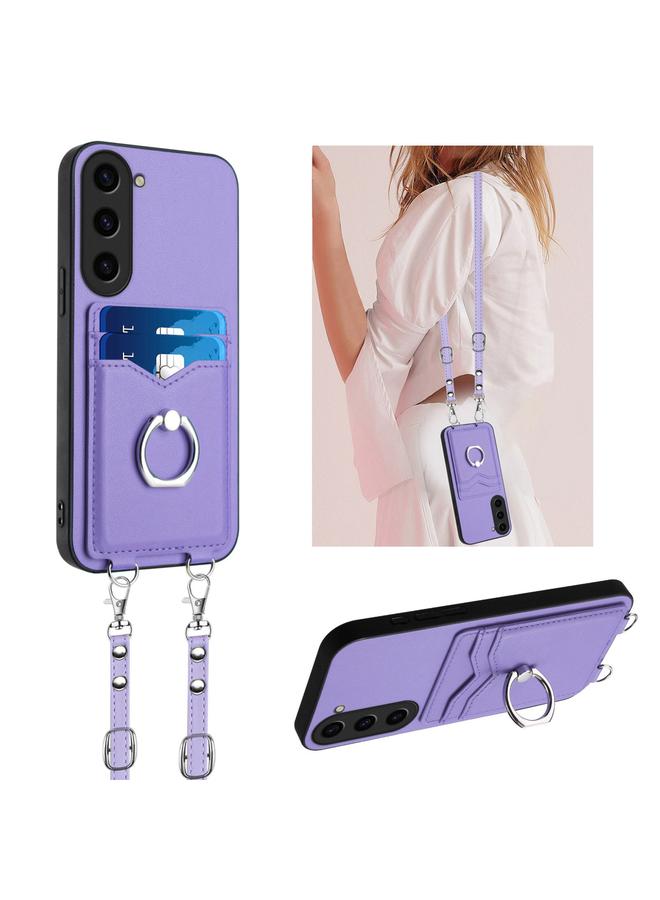 اس-توب جراب لهاتف Samsung Galaxy S23 5G R20 جراب هاتف مزود بحلقة حبل وحامل بطاقات - Image 1