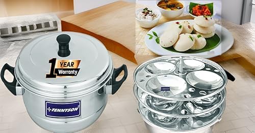 TENNYSON TENNYSON IDLI Maker Delight Special 3 Plates 12 Big IDLIES (Thick Gauge Extra DEEP IDLY Plates) - Image 1