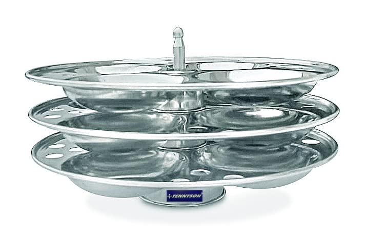 TENNYSON TENNYSON IDLI Maker Delight Special 3 Plates 12 Big IDLIES (Thick Gauge Extra DEEP IDLY Plates) - Image 3