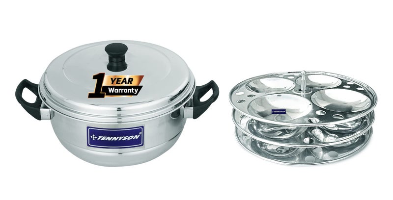 TENNYSON TENNYSON IDLI Maker Delight Special 3 Plates 12 Big IDLIES (Thick Gauge Extra DEEP IDLY Plates) - Image 2