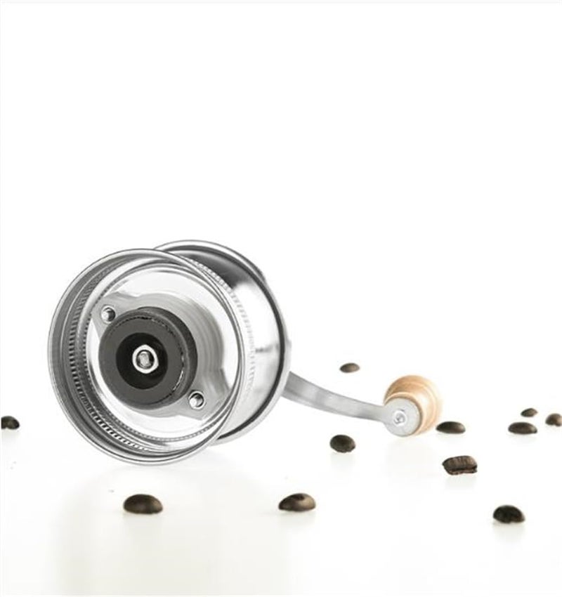 Stainless Steel Coffee Grinder Lid, for Regular Mouth Mason Jars, Manual Crank Burr Grinder for Fresh Coffee, Camping, Home Barista, Rust Proof Ceramic Mechanism - Image 2
