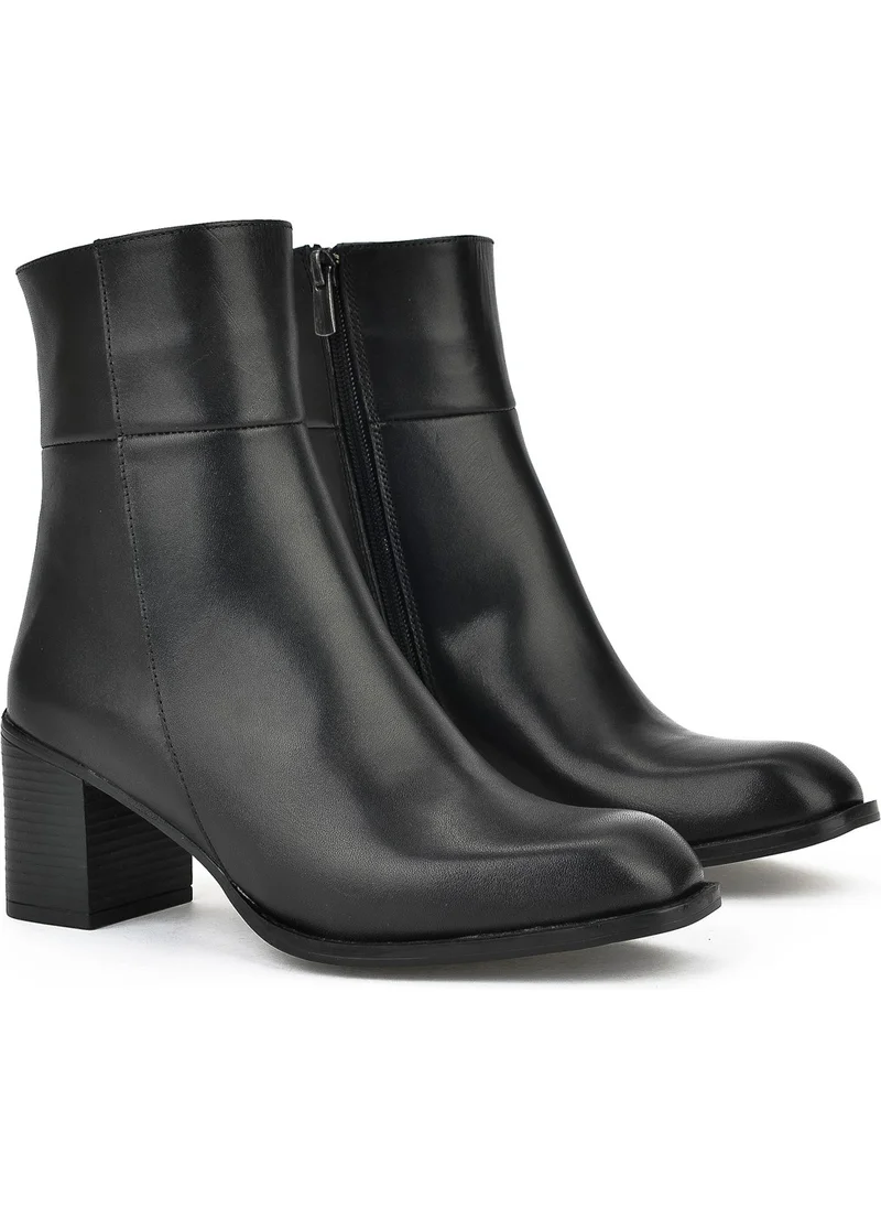 زيا , Women's Genuine Leather Boots 13319Z66350 Black