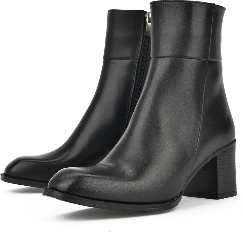 Ziya , Women's Genuine Leather Boots 13319Z66350 Black