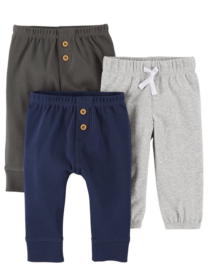 Carter's Baby Boys' 3-Pack Pants Grey/Navy - Image 5