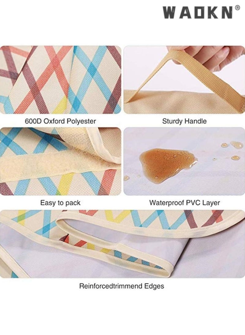 WAOKN Durable Waterproof Folding Camping Mat Expansive Picnic Blanket Plaid Design Beach Mat Family Multiplayer Tourist Mat - Image 3