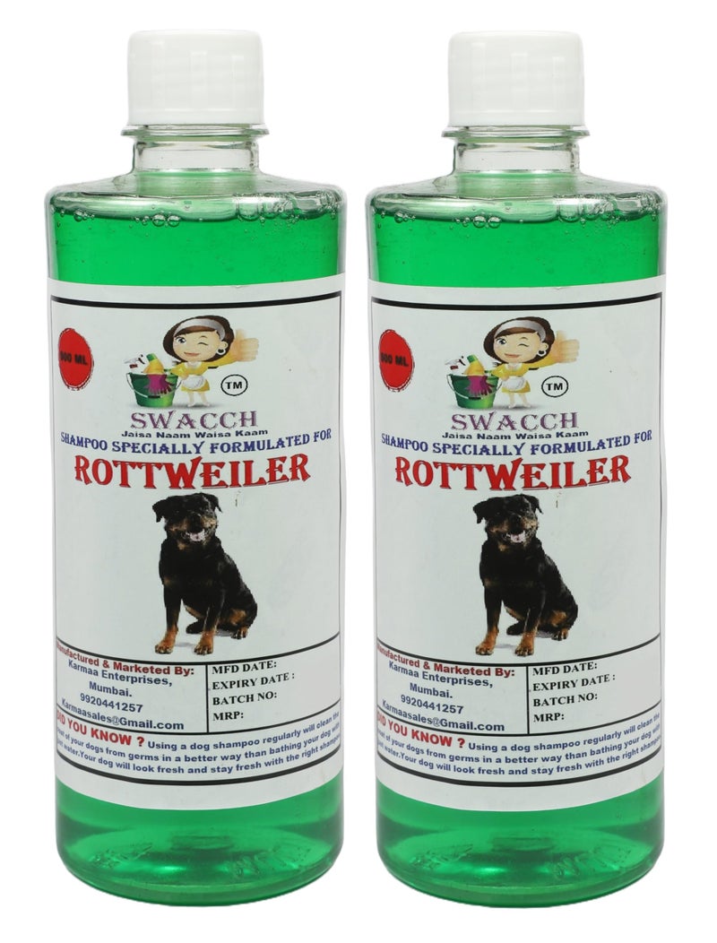 swacch Shampoo | Puppy Safe Shampoo | PH Balanced | Ditch to Itch for Rottweiler Dog Shampoo 500ml Pack of 2 (Neem Alovera) + Spike Ball Chew Toy Combo Pack - Image 2