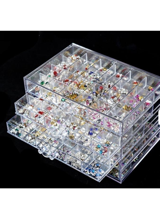 zoba Clear Acrylic Jewelry Organizer with Multi-Drawers and Dividers Multifunctional for Organizing Makeup, Accessories, Jewelry, Nail Art, and More in a Stylish Way - Image 1