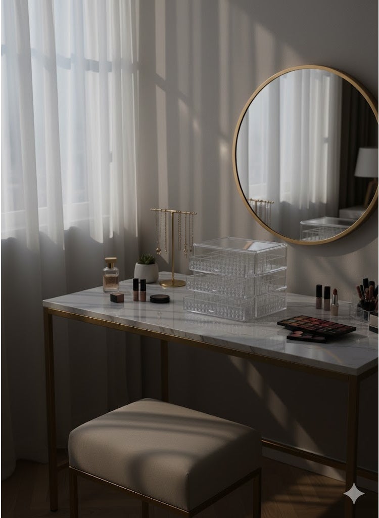 zoba Clear Acrylic Jewelry Organizer with Multi-Drawers and Dividers Multifunctional for Organizing Makeup, Accessories, Jewelry, Nail Art, and More in a Stylish Way - Image 5