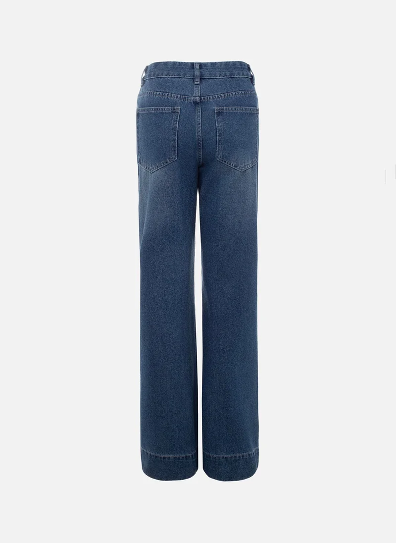 Lichi  Straight jeans with scuffs for Women | Best Price UAE