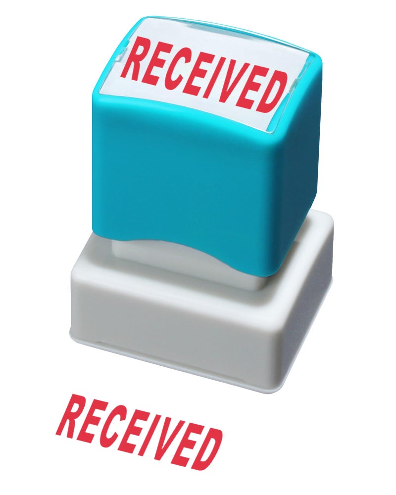 WAFJAMF Received Stamps–Received Self Inking Rubber Stamp Red Ink Message Stamp-Medium - Image 1