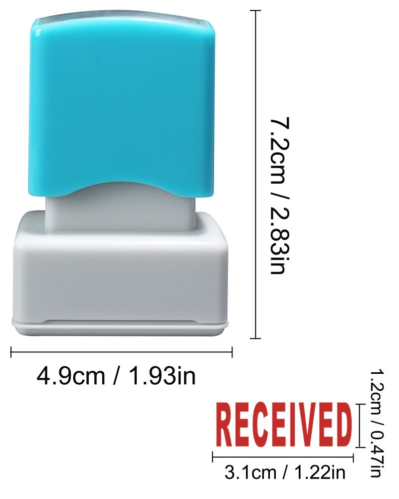 WAFJAMF Received Stamps–Received Self Inking Rubber Stamp Red Ink Message Stamp-Medium - Image 2