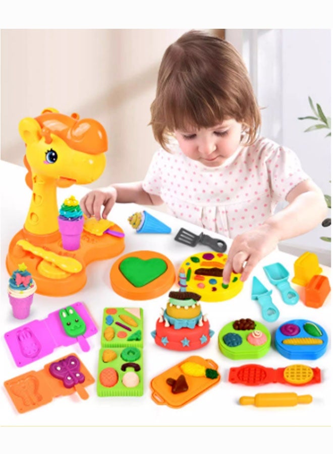 31 PCS Ice Cream Maker Machine Dough Set 6 colors of plasticine Playdough Accessories Kit Ice Cream Maker Play Set for Girls Boys - Image 2