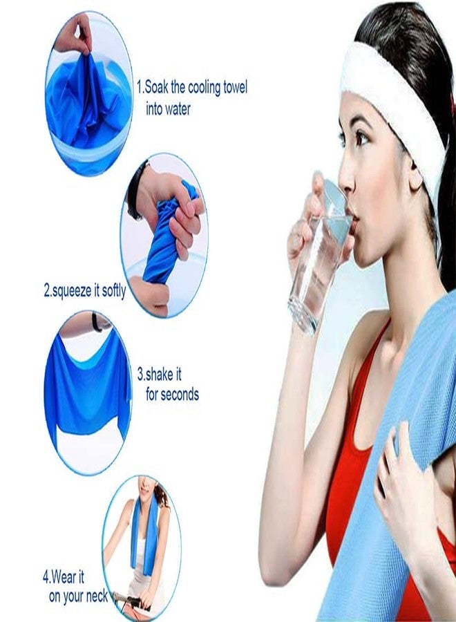 GROB Cooling Towel(Pack of 2) | Sweat Absorbent Anti-Microbial Towel | Perfect Towel for Fitness, Workout, Yoga, Gym, Cycling, Running | Smart Living Product - Image 5