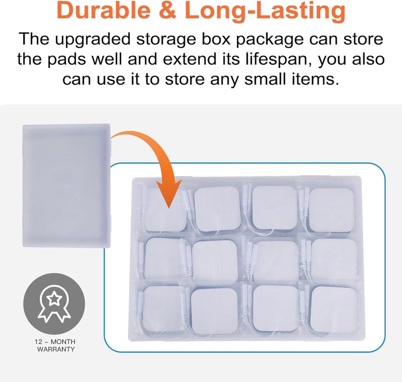 Lanieney TENS Unit Replacement Pads 20 Pcs 2" x 4" Large Electrode Patches with Upgraded Self-Adhesive & Non-Irritating Design, Reusable 35 Times for Electrotherapy, Compatible with AUVON, TENS 7000 - Image 4