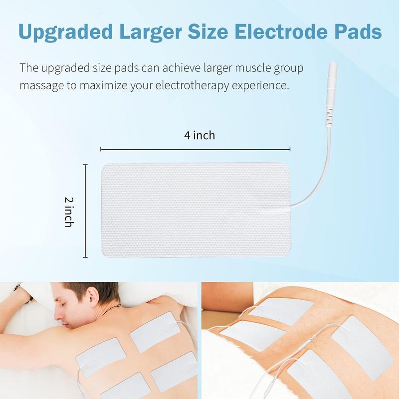 Lanieney TENS Unit Replacement Pads 20 Pcs 2" x 4" Large Electrode Patches with Upgraded Self-Adhesive & Non-Irritating Design, Reusable 35 Times for Electrotherapy, Compatible with AUVON, TENS 7000 - Image 3