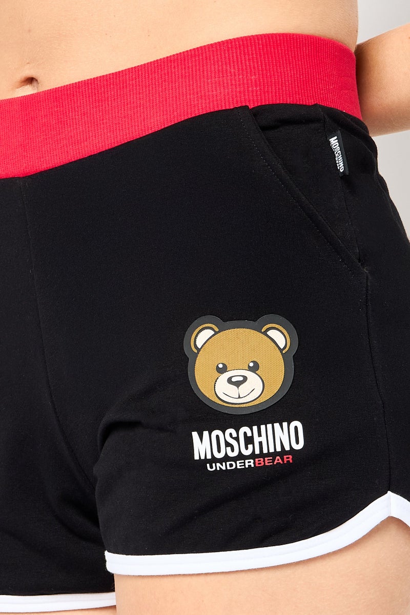 MOSCHINO Women Brand Logo Pull On Sleepwear Short, Black  - Image 3