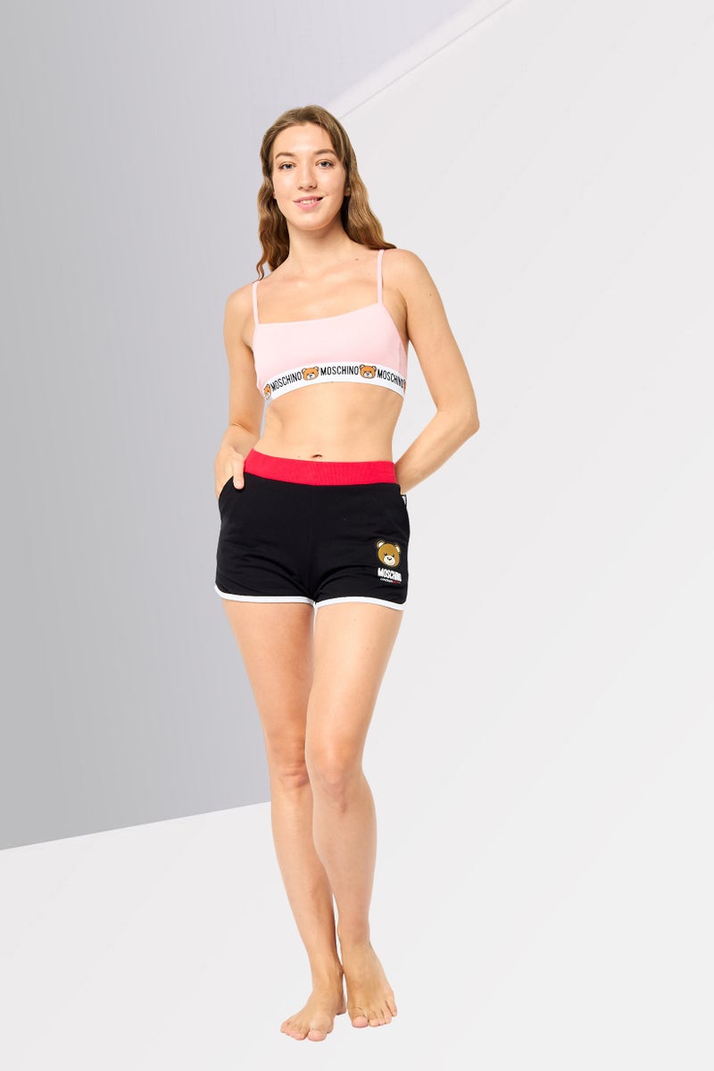 MOSCHINO Women Brand Logo Pull On Sleepwear Short, Black  - Image 2