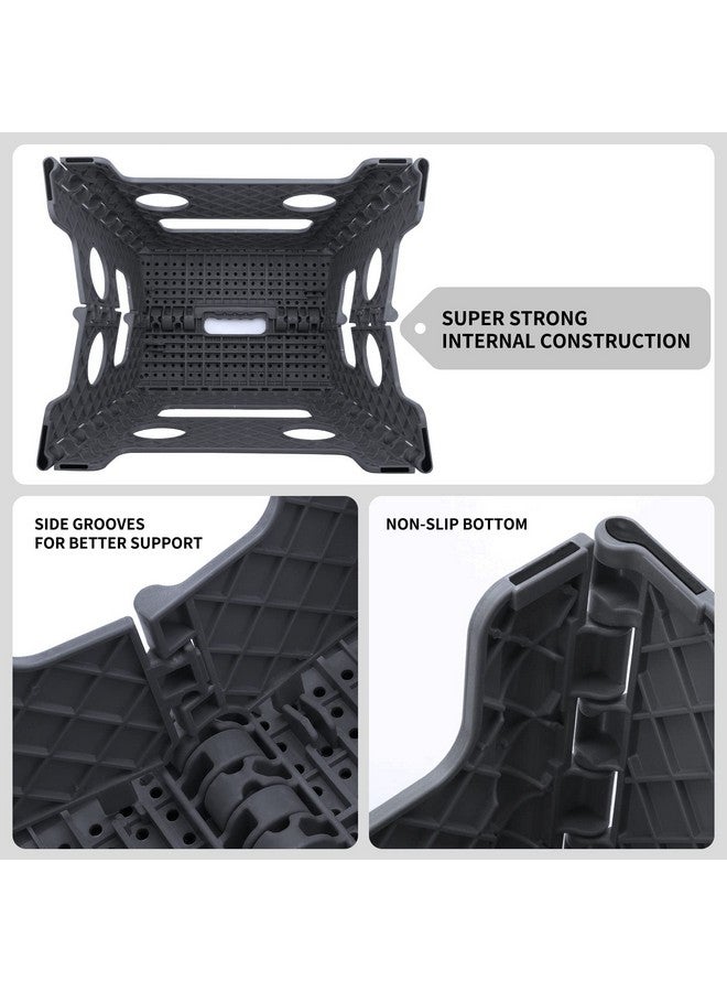 Delxo Folding Step Stool 13 inch Height Heavy Duty Foldable Step Stools for Adults and Kids,Kitchen Small Collapsible Fold Up Stepping Stool 1 Pack in Grey Dotted Texture - Image 4