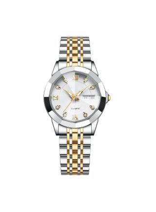 Women's Diamonds Quartz Watch Iced-Out Watch with Round Diamond Dial & Luxury Stainless Steel & Date & Waterproof - view 2