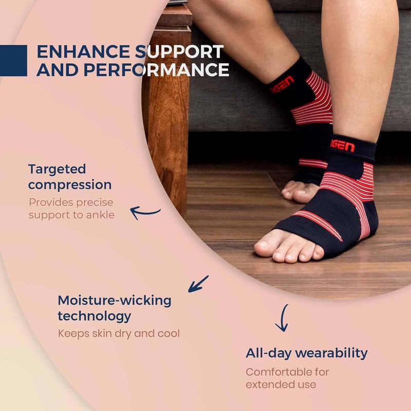 Sorgen Compression Compression Ankle Sleeve | Ankle Socks for Plantar Fasciitis, Arch Support, Foot & Ankle Swelling, Achilles Tendon, Heel Pain, Injury Recovery. (Medium) - Image 3