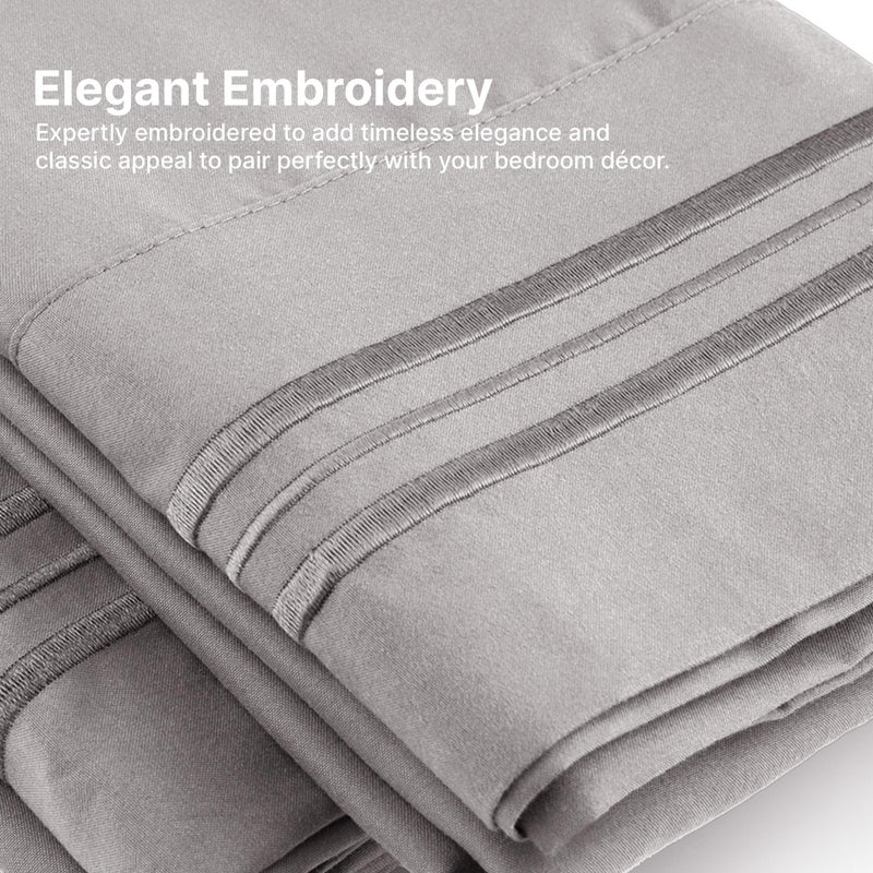 CGK Unlimited CGK Unlimited King Pillow Cases (Set of 2) - Soft  Hotel Quality Pillowcase Covers- Comfy Bedding for All- Machine Washable Pillow Protectors- 2 Piece- French Grey  - Image 3