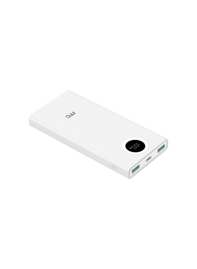ماي كاندي PB-D210 Powerbank 10,000mAh | 22.5W Fast Charging | Type-C PD & USB-A Output | Slim Portable Charger – White - Image 1