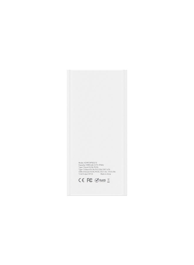 ماي كاندي PB-D210 Powerbank 10,000mAh | 22.5W Fast Charging | Type-C PD & USB-A Output | Slim Portable Charger – White - Image 3