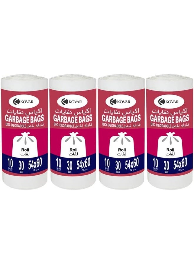 Kovar Biodegradable & Antibacterial Garbage Bags - 10 Gallon, 54X60Cm, 4-Pack Roll Set - Image 1
