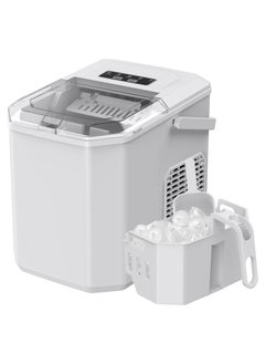 Ice Maker, 9 Bullet Ice Ready in 6 Mins, Self-Cleaning Ice Machine with Ice Scoop and Basket, 2 Sizes of Bullet Ice for Home/Kitchen/Office/Party