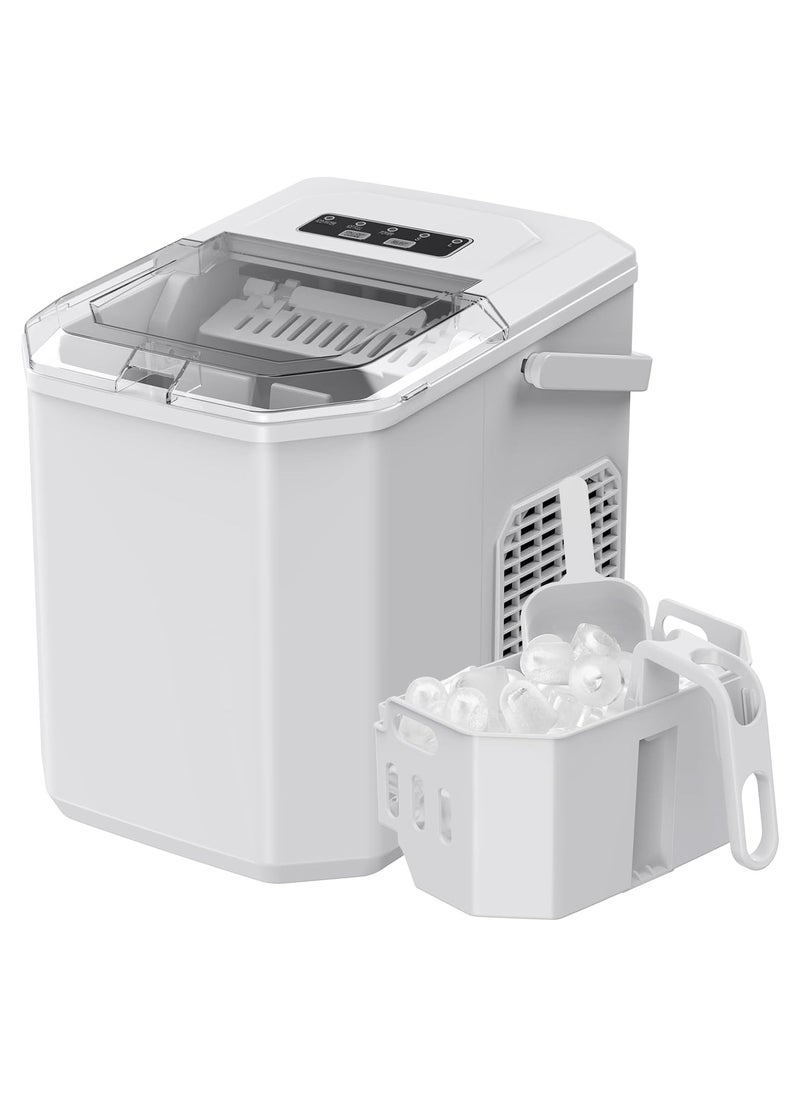 Generic - Ice Maker, 9 Bullet Ice Ready in 6 Mins, Self-Cleaning Ice Machine with Ice Scoop and Basket, 2 Sizes of Bullet Ice for Home/Kitchen/Office/Party - Image 1