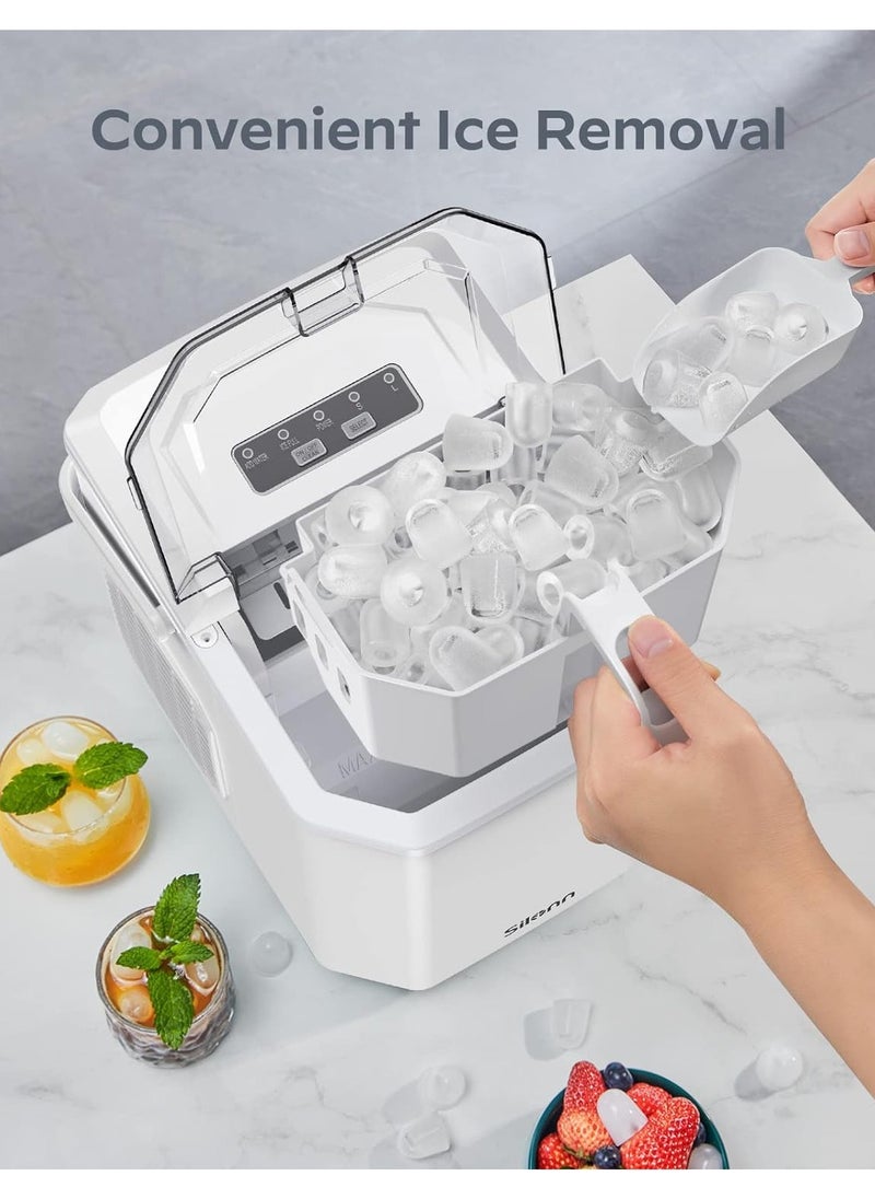 Generic - Ice Maker, 9 Bullet Ice Ready in 6 Mins, Self-Cleaning Ice Machine with Ice Scoop and Basket, 2 Sizes of Bullet Ice for Home/Kitchen/Office/Party - Image 1