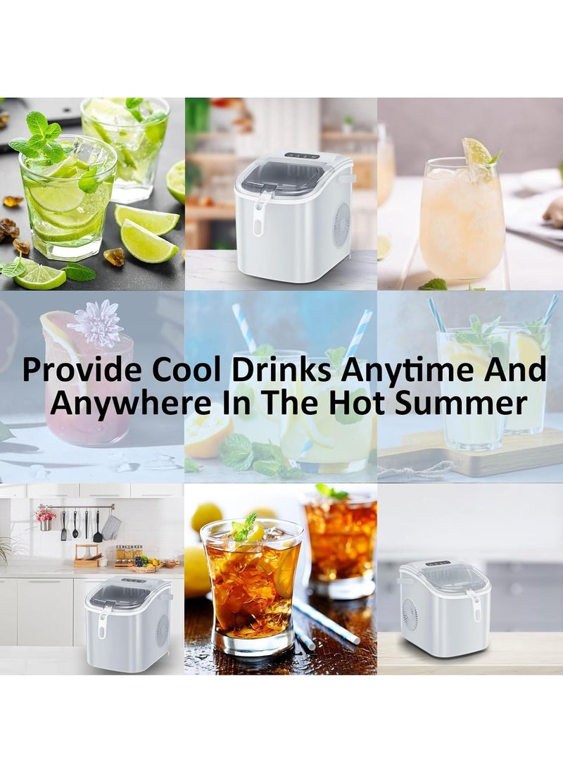 Generic - Ice Maker, 9 Bullet Ice Ready in 6 Mins, Self-Cleaning Ice Machine with Ice Scoop and Basket, 2 Sizes of Bullet Ice for Home/Kitchen/Office/Party - Image 1