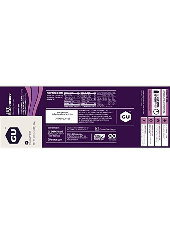 GU Energy Original Sports Nutrition Energy Gel, Vegan, Gluten-Free, Kosher, and Dairy-Free On-the-Go Energy for Any Workout, 24-Count, Jet Blackberry - Image 3