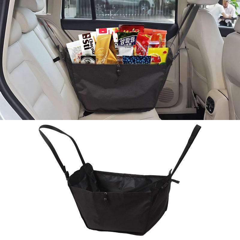 ECOSHIRE Car Seat Organizer - Large Capacity Passenger Seat Storage Travel Bag, Portable, Foldable and Collapsible Miscellaneous Car Hanging Bags, Reusable Shopping Tote with Drawstrings - Image 1