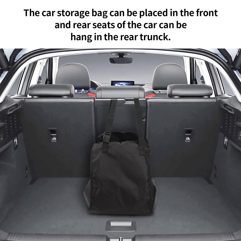 ECOSHIRE Car Seat Organizer - Large Capacity Passenger Seat Storage Travel Bag, Portable, Foldable and Collapsible Miscellaneous Car Hanging Bags, Reusable Shopping Tote with Drawstrings - Image 5