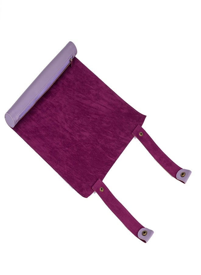 Cusdie 2 in 1 Dice Rolling Mat & Zippered Dice Holder DIce Tray- Compatible with DND Polyhedral Dice (Light Purple) - Image 2