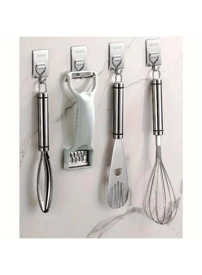 30pcs Self Adhesive Towel Hooks 304 Stainless Steel Wall Mounted Bathroom Organizer - Image 3